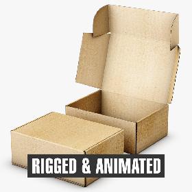 3D model Cardboard Box FEFCO0427 Rigged